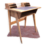 Vintage oak compass leg desk.