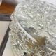 Small round wall light ceiling fixture in glass vintage diamond point.