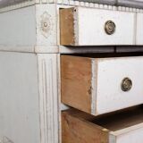 Gustavian Chest Of Drawers Grey Painted, Swedish Origin From 1840s