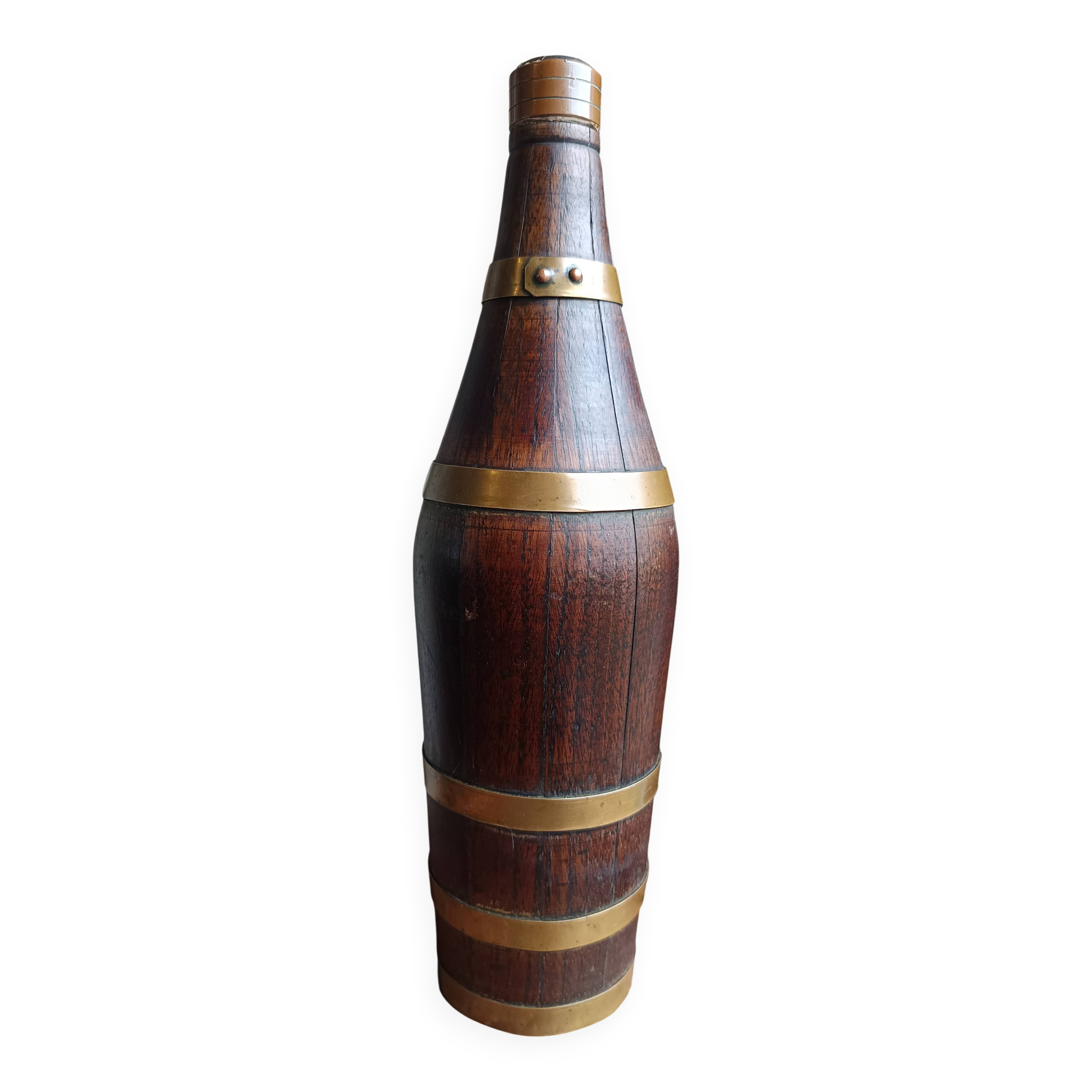 Ancien bouteille a cidre normande en bois