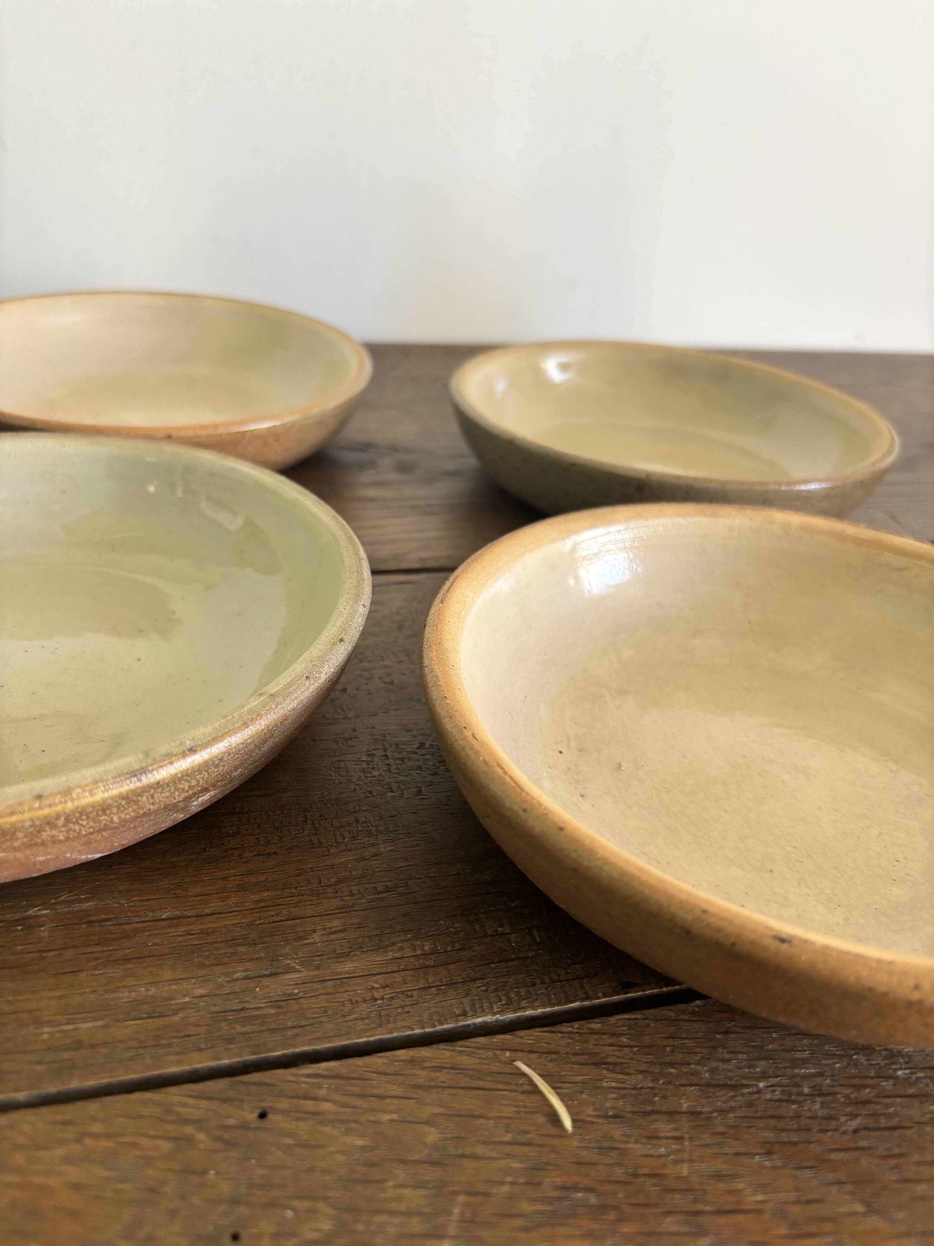 Vintage french stoneware ceramics set – mineral earth