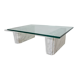 Table basse en marbre de carrare et verre