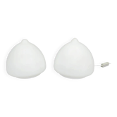 Pair of Czech Opaline Glass Sculptural Table Lamps, 1970s