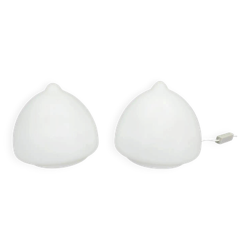 Pair of Czech Opaline Glass Sculptural Table Lamps, 1970s