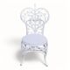 Chaise cœur Peacock rotin blanc 1970