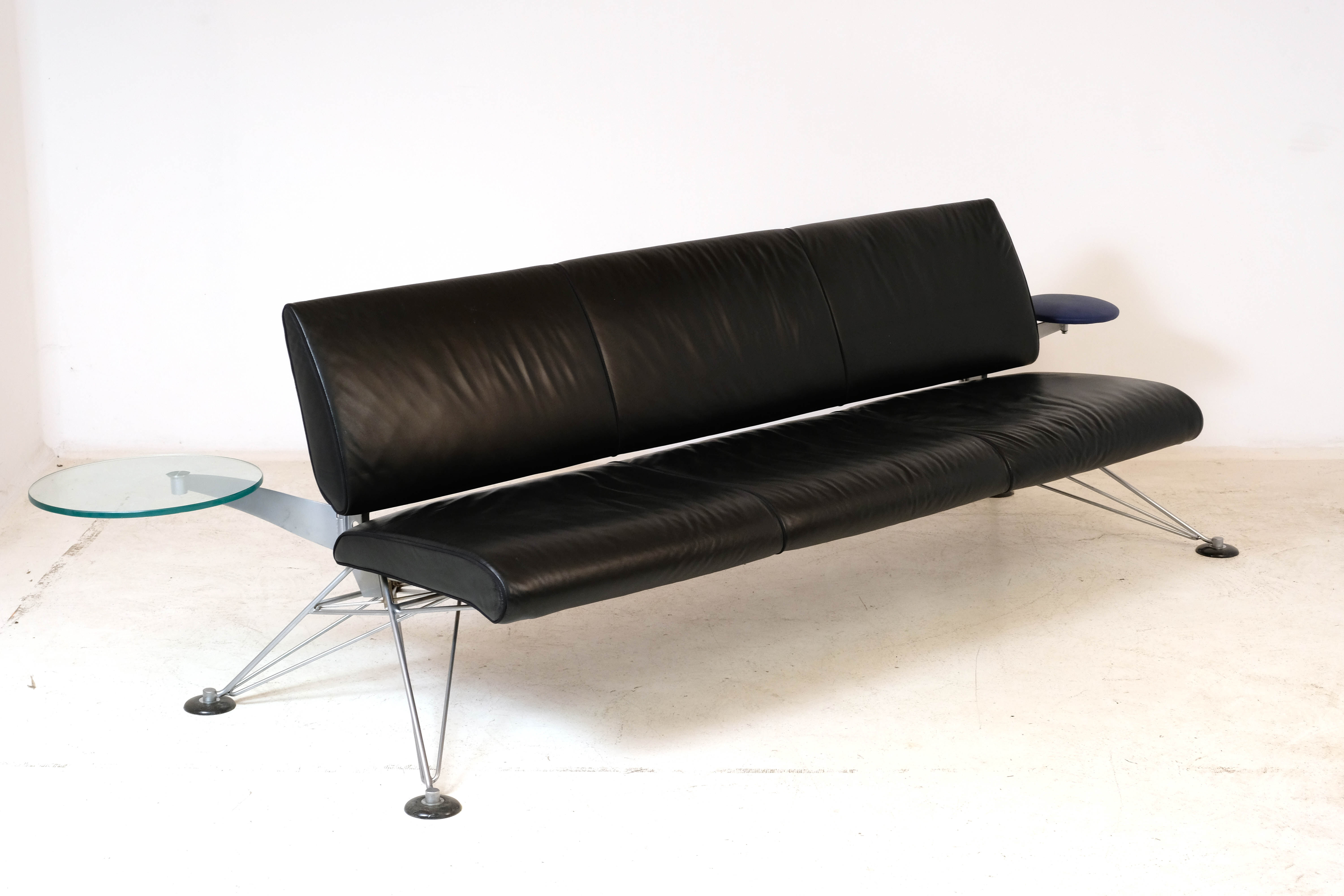 Leather sofa "Wing" by Roy Fleetwood for Vitra 1990's