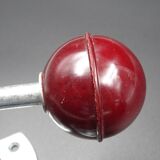 Two hooks in red bakelite and metal - around 1950