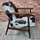 Restored Mid-Century Armchair Type B-7727 - Cowhide Print Velour - 1960s
