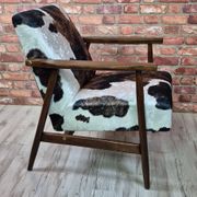 Restored Mid-Century Armchair Type B-7727 - Cowhide Print Velour - 1960s