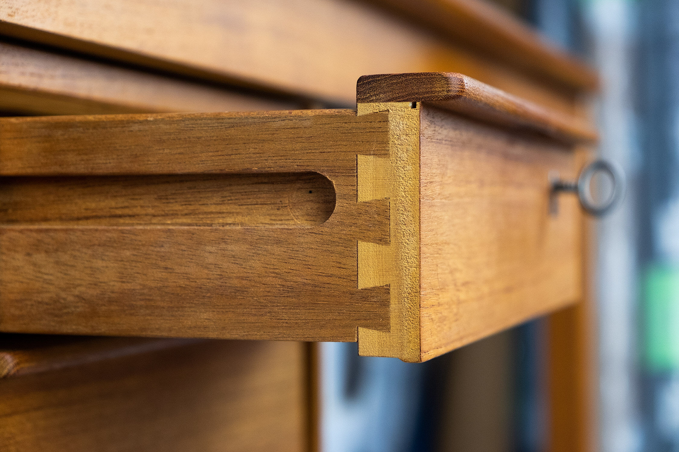 Teak Desk with movable table top by Løvig, 1960s