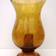 Biot tealight candle holder in blown, bubbled amber glass
