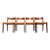 Set of Four Rare Teak PIA Chairs by Poul Cadovius, Girsberger, Denmark, 1960s