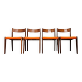 4 chaises en teck PIA par Poul Cadovius, Girsberger, Danemark, années 1960