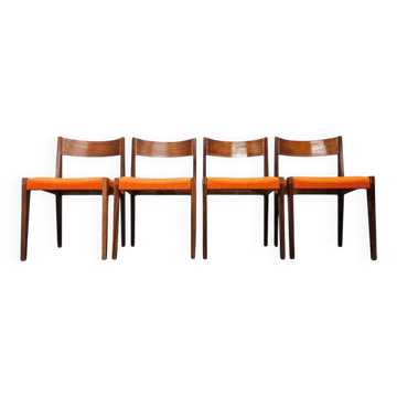 Set of Four Rare Teak PIA Chairs by Poul Cadovius, Girsberger, Denmark, 1960s
