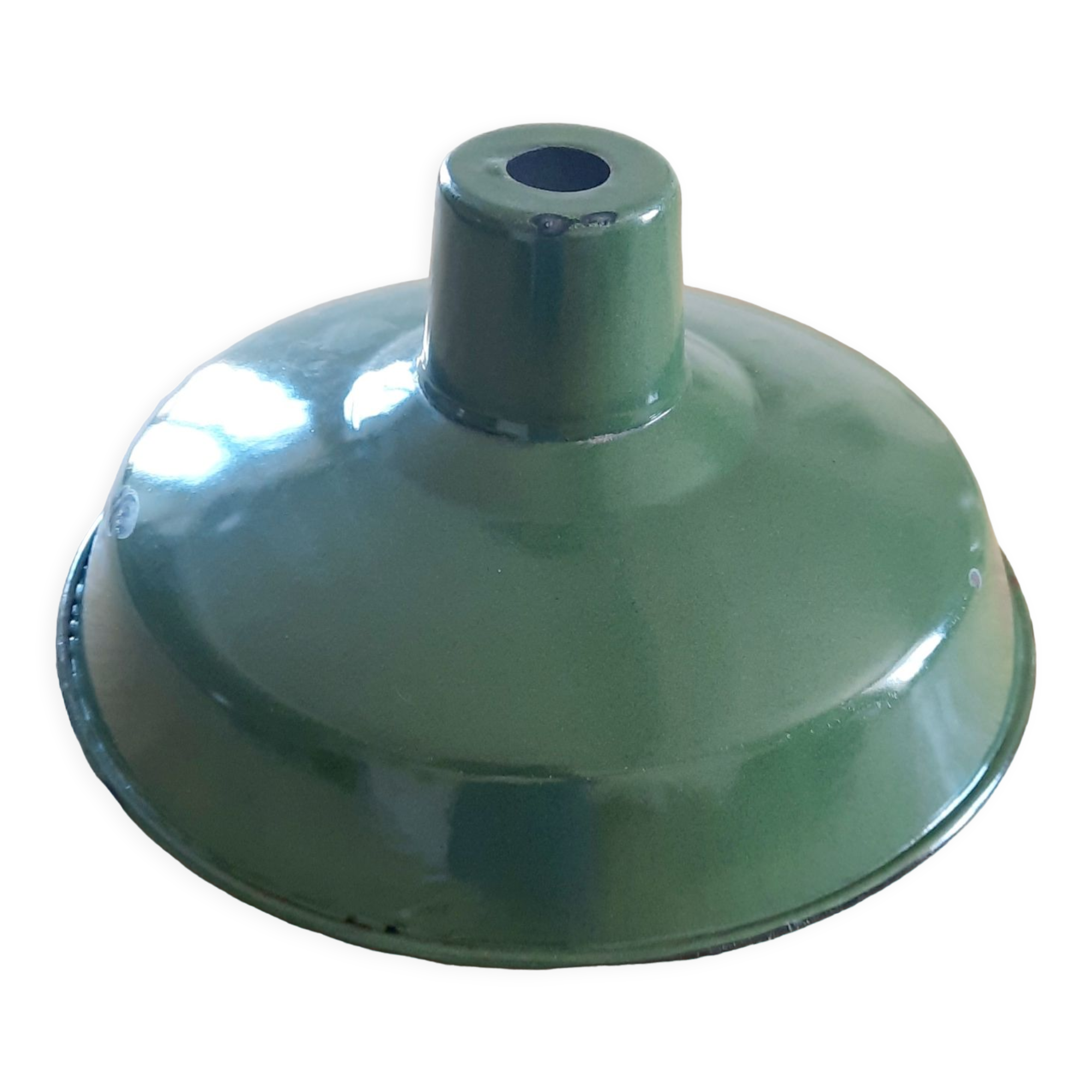 Vintage enamelled metal lampshade