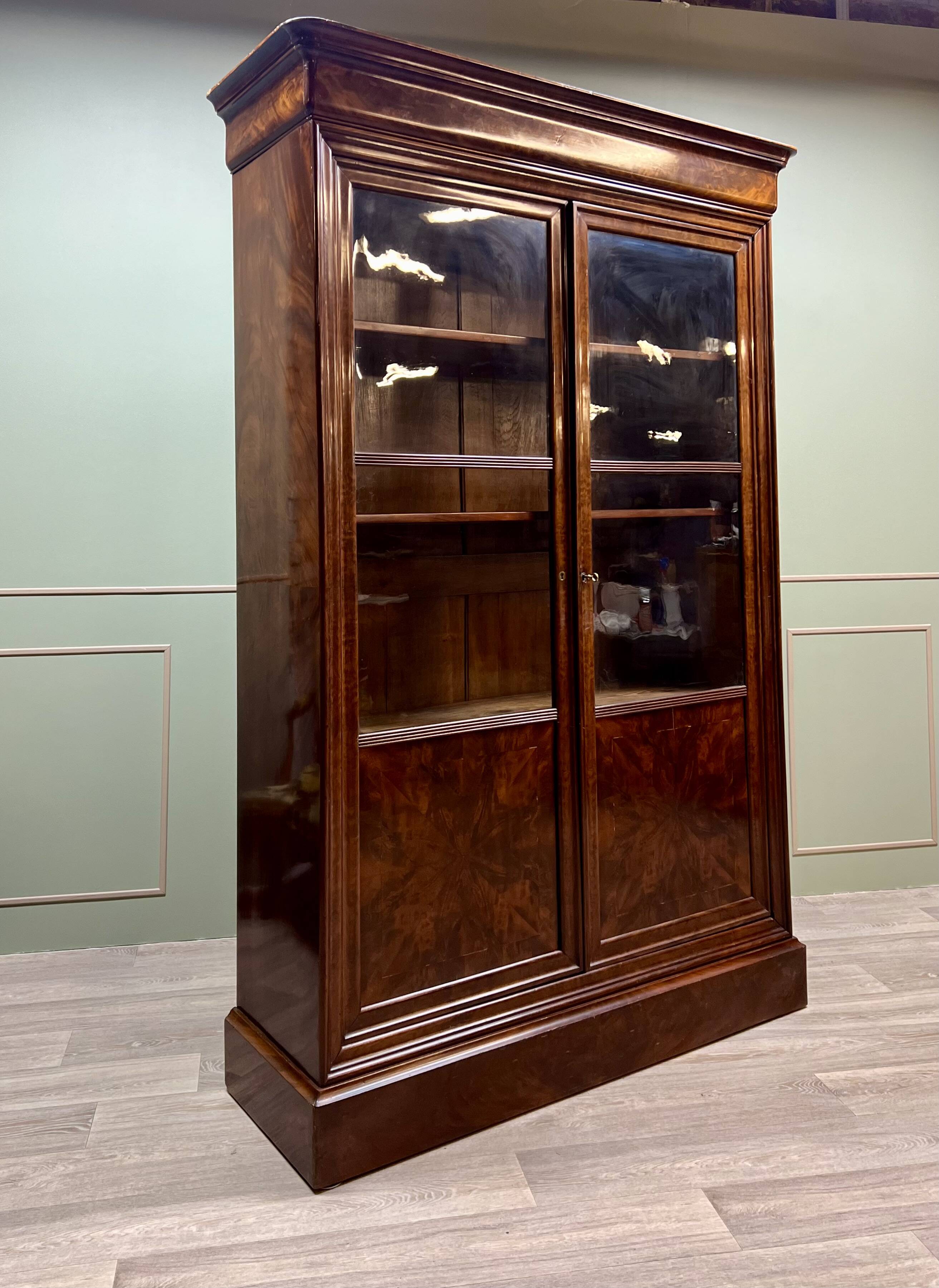 Mahogany Bookcase From Cuba, Restoration Period, 19th Century
