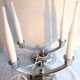 2 art deco lamps with 2 lights, chrome metal, 1930 design