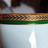 Duo cups Limoges bordered green gilded with fine gold