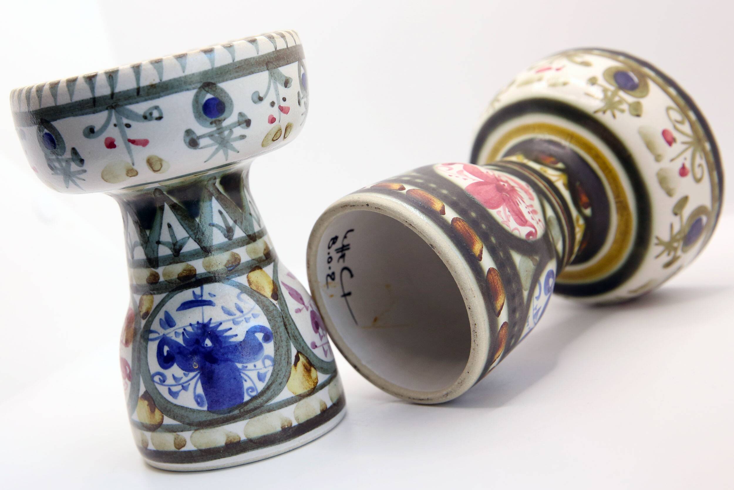 Pair of artisanal Breton Keraluc candlesticks by André L'Helguen