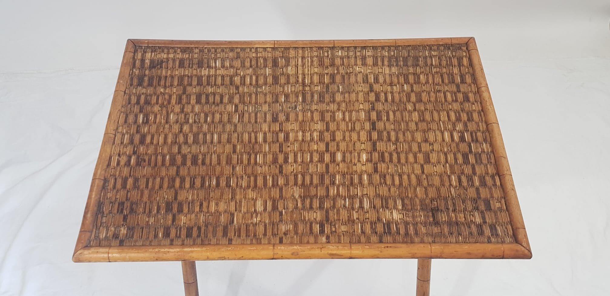 Folding side table bamboo 19th