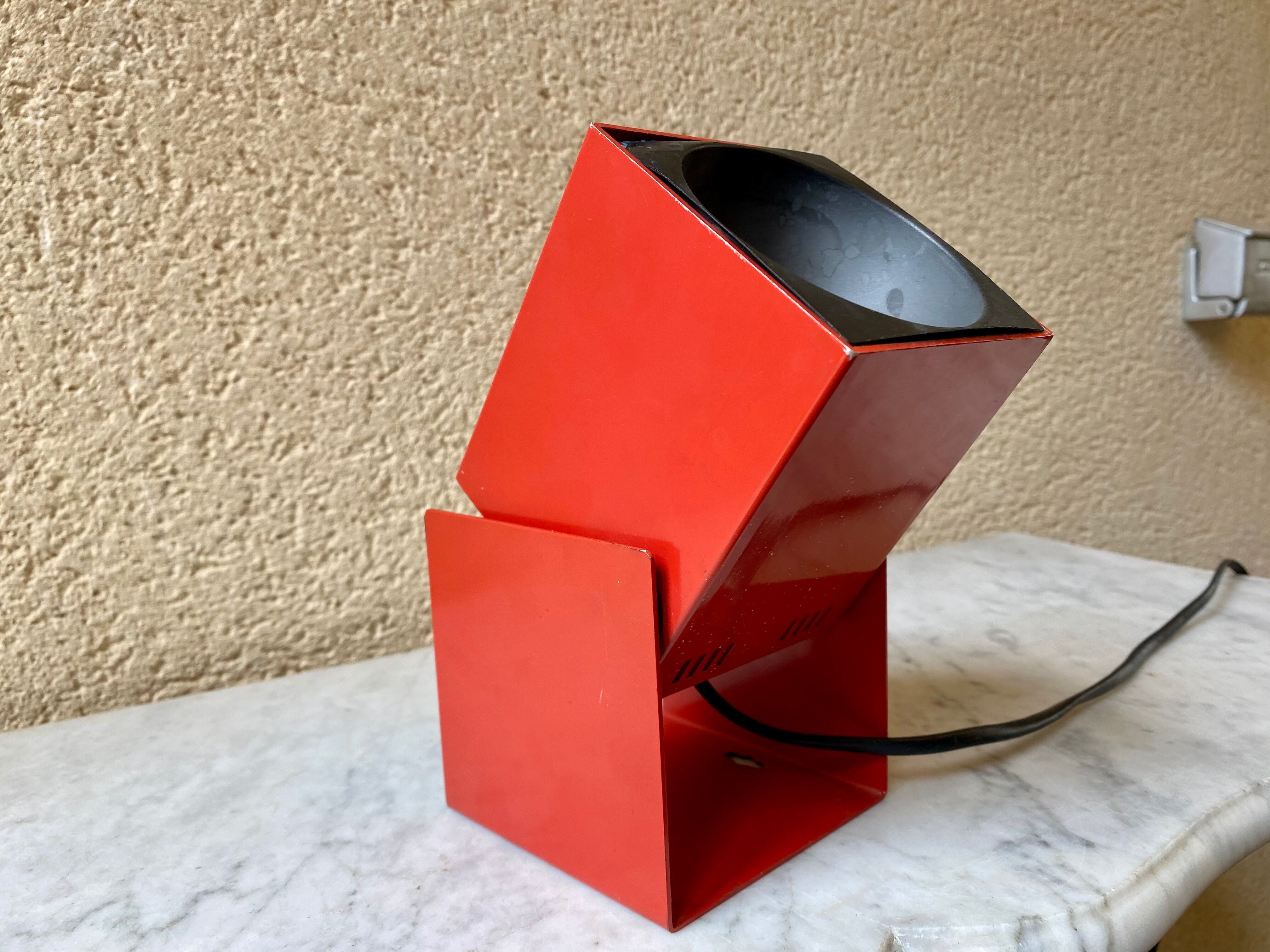 Lamp applique spot cube Lita France design vintage 70s