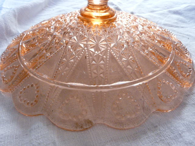 Fruit cup rosaline molded glass centerpiece