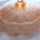 Coupe à fruit centre de table en verre moulé rosaline