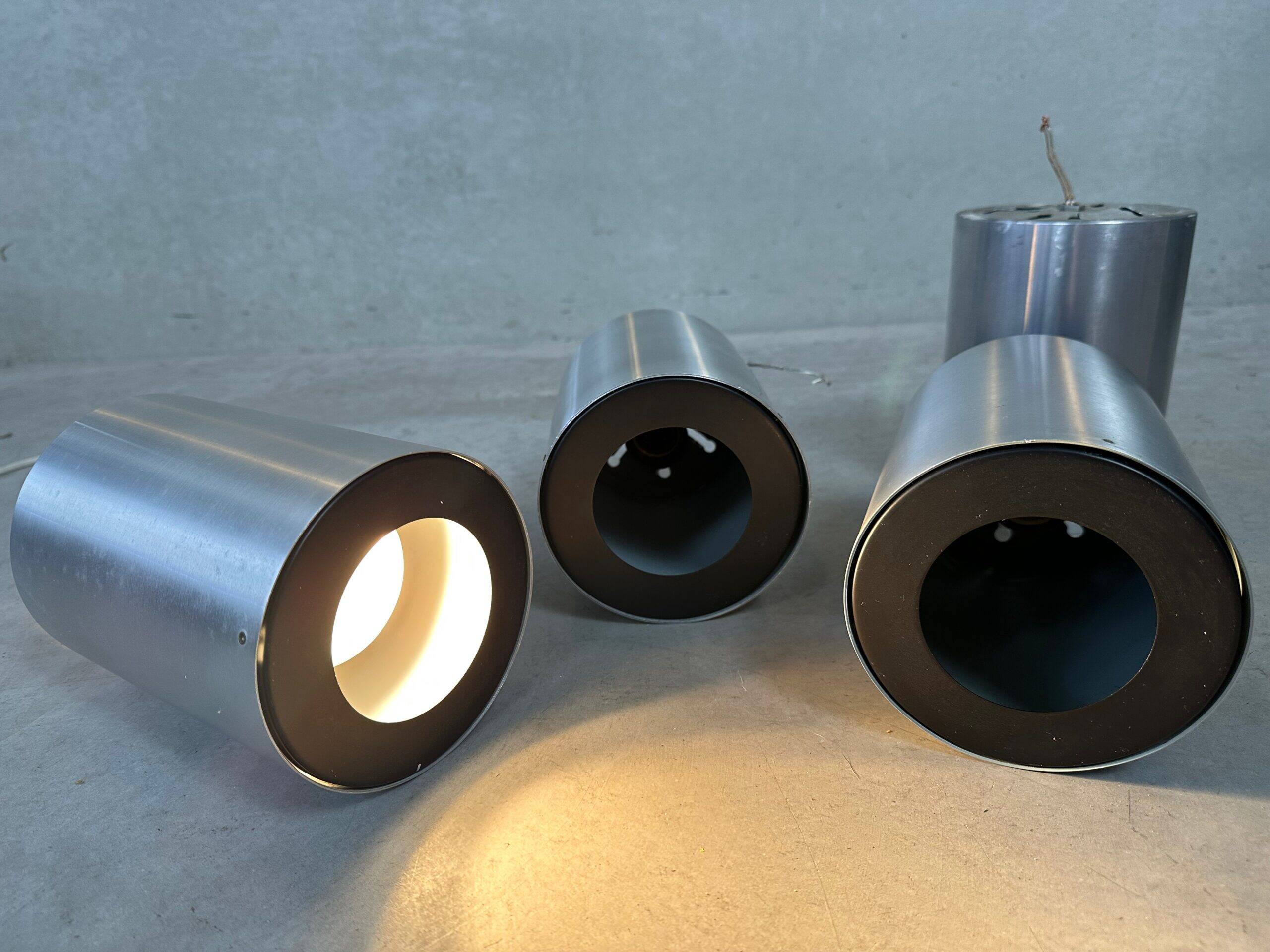 4x vintage RAAK cylinder light metal – ceiling lamps