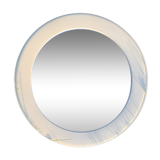 Vintage round white plastic mirror