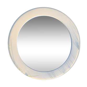 Miroir vintage rond en plastique blanc