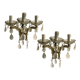 Vintage Crystal and Murano Glass Sconces, 1960s, Set of 2
