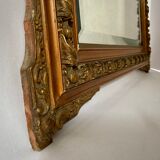 Miroir Napoléon III, doré avec fronton - 105x67cm