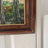 Old Oil Painting Canvas Manor Castle Holiday Home 87x62cm