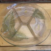 Ancient mendiant plate luminarc design arum lily moulded glass floral decor