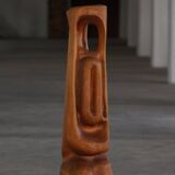 Large wooden sculpture "Woman" by Ole Wettergren, Danish modern, 1970s.