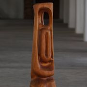 Large wooden sculpture "Woman" by Ole Wettergren, Danish modern, 1970s.