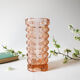 Glass faceted vase pink