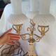 Florentine - baroque lamp ceramic brass metal topped with 3 glass tulips
