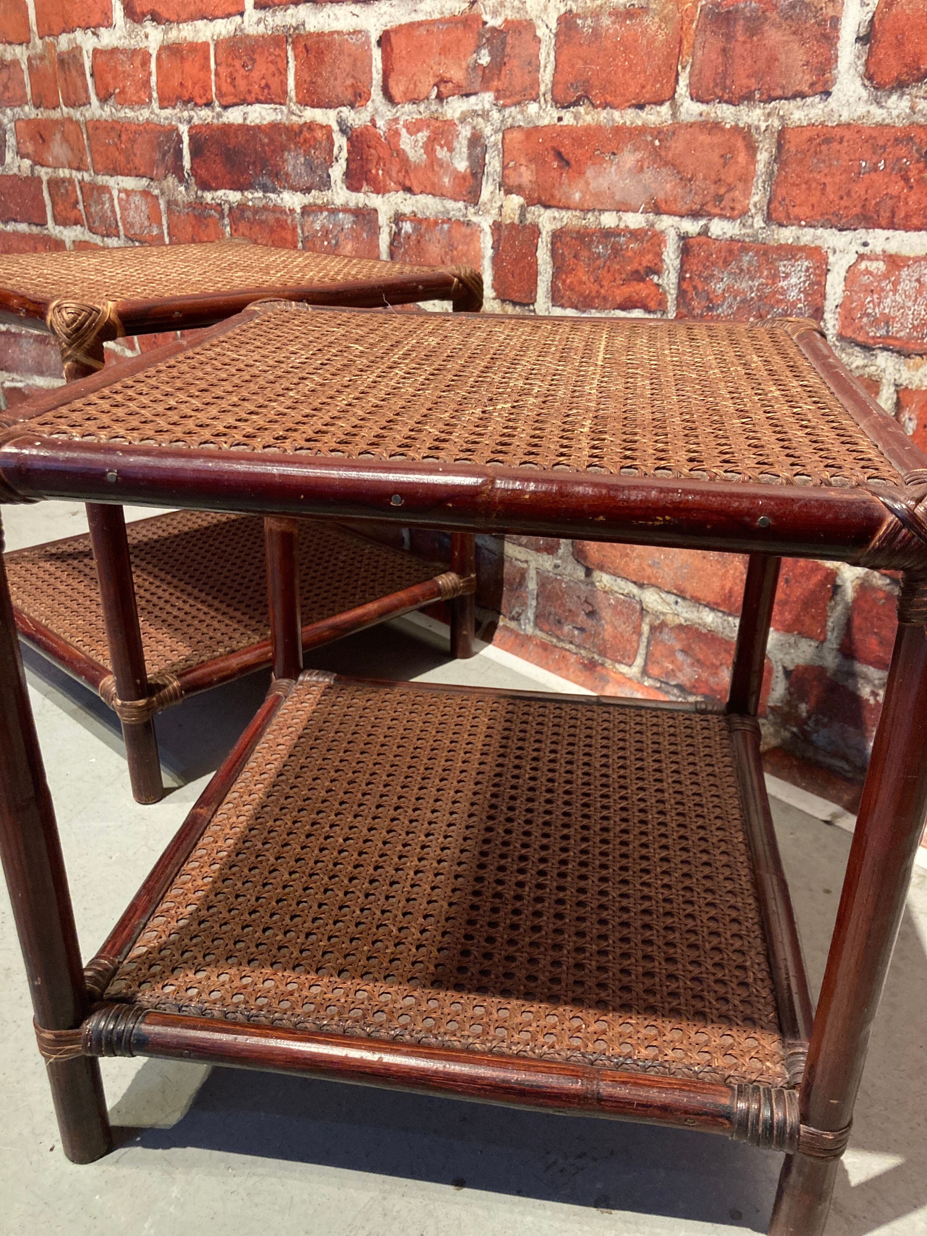 Set of two rattan bedside tables
