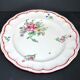 Assiette fleurie ancienne décor réverbère vieux Strasbourg en faïence KG Lunéville