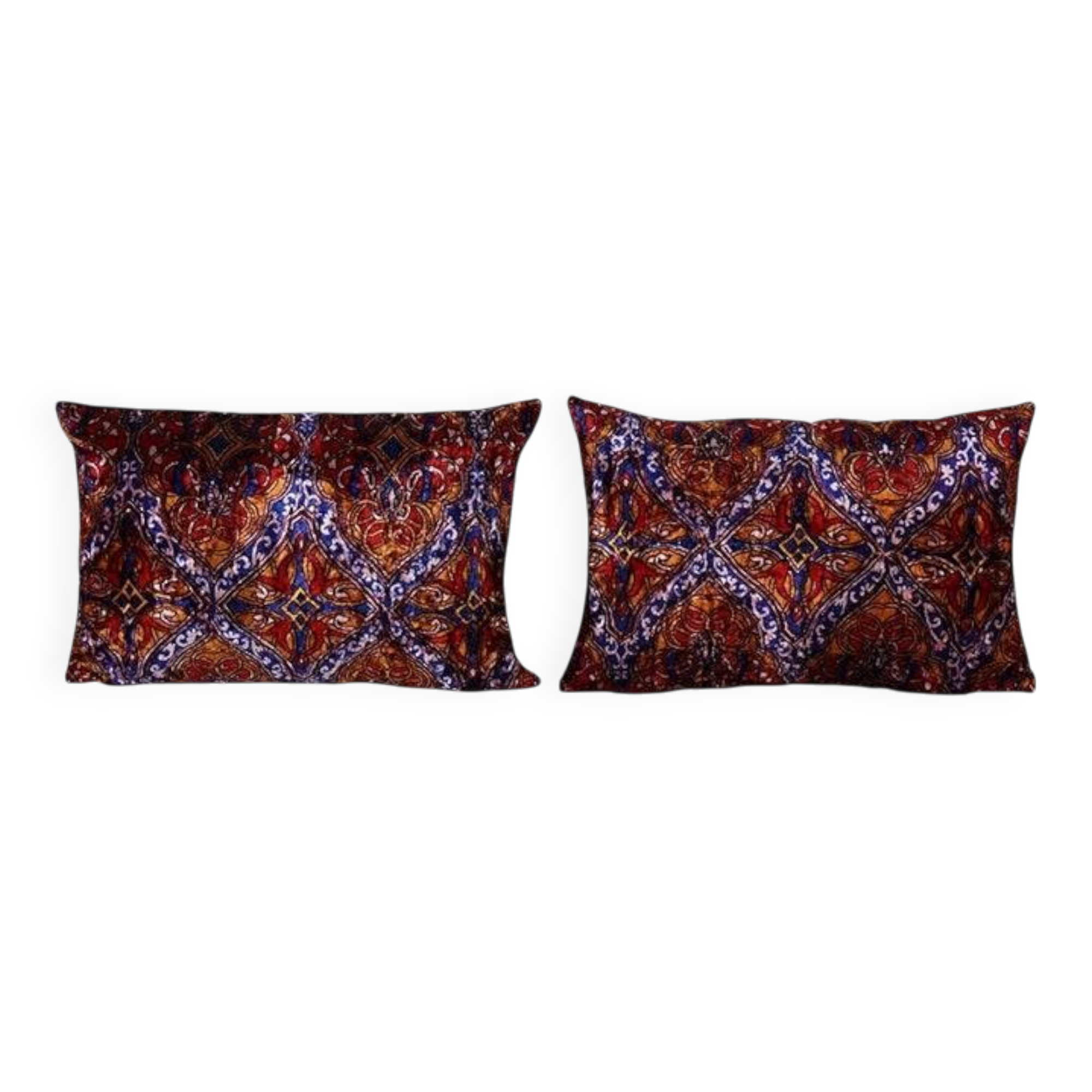 Set of 2 vintage velvet cushion covers 41x61 cm