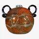 Blown glass ball vase with two handles in glass paste, Art Deco period