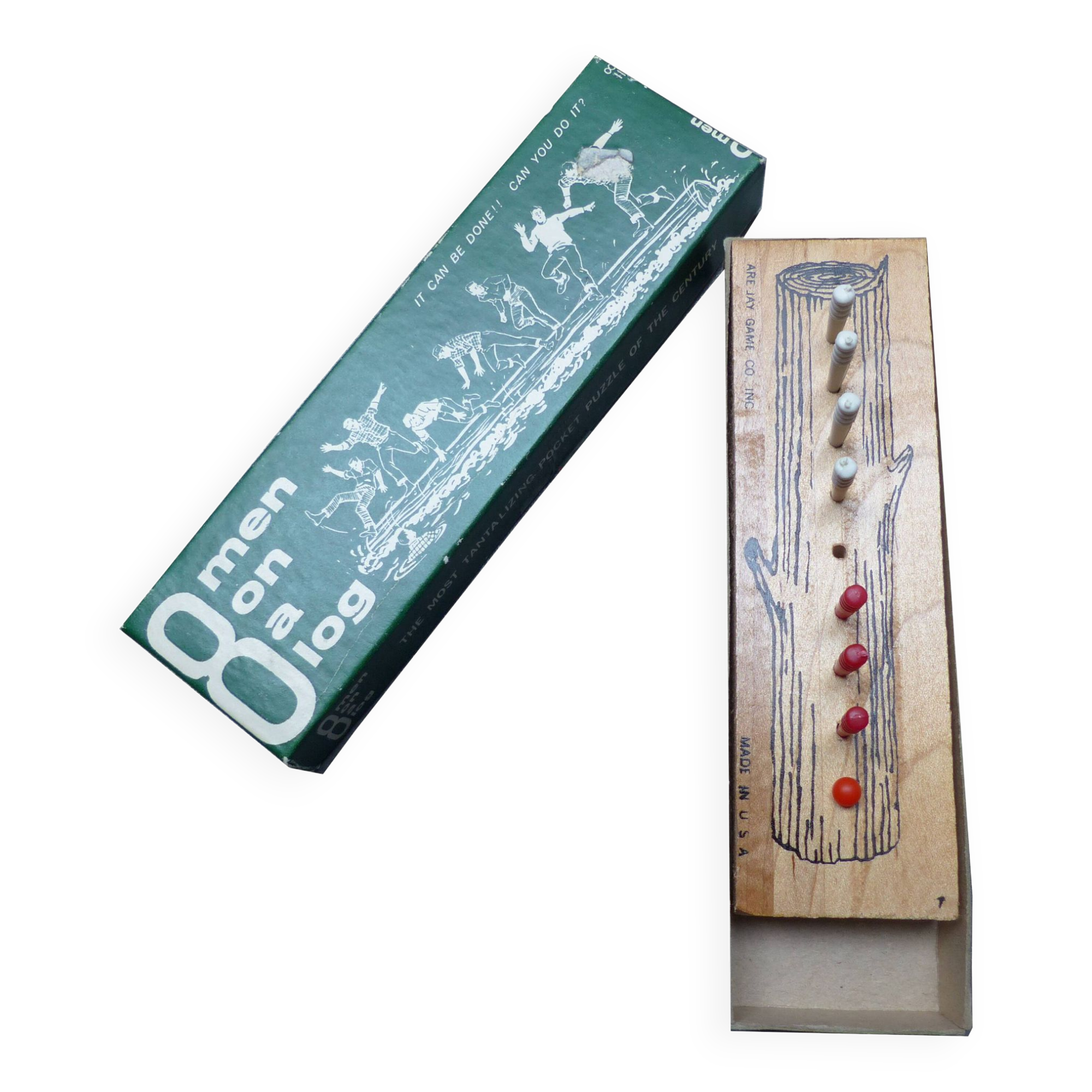 Wooden game "8 men in a log"