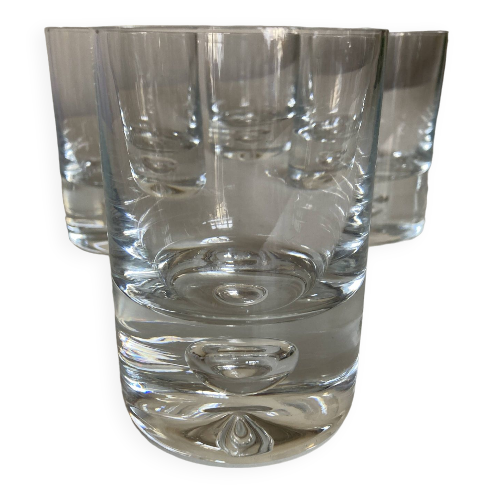 Set of 4 XL glasses Scandinavian bubble whiskey tumblers 500g in ringing crystal