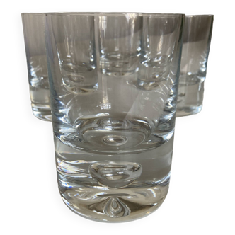 Set of 4 XL glasses Scandinavian bubble whiskey tumblers 500g in ringing crystal