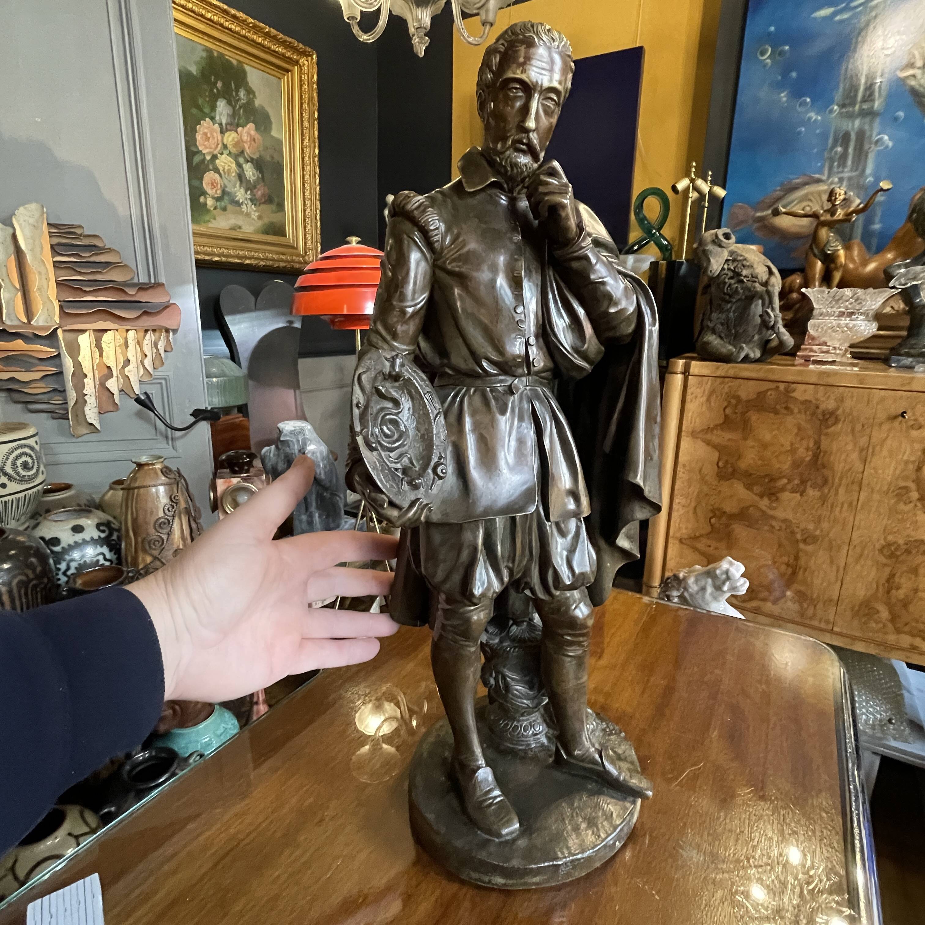 'The Ceramist Bernard Palissy' By Vittoz Bronzier, Bronze Sculpture