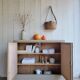renovated wooden sideboard in brown