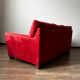 Vintage 3 Seat Red Velour Sofa, Ikea 1990s