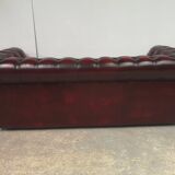 Chesterfield leather sofa burgundy English style