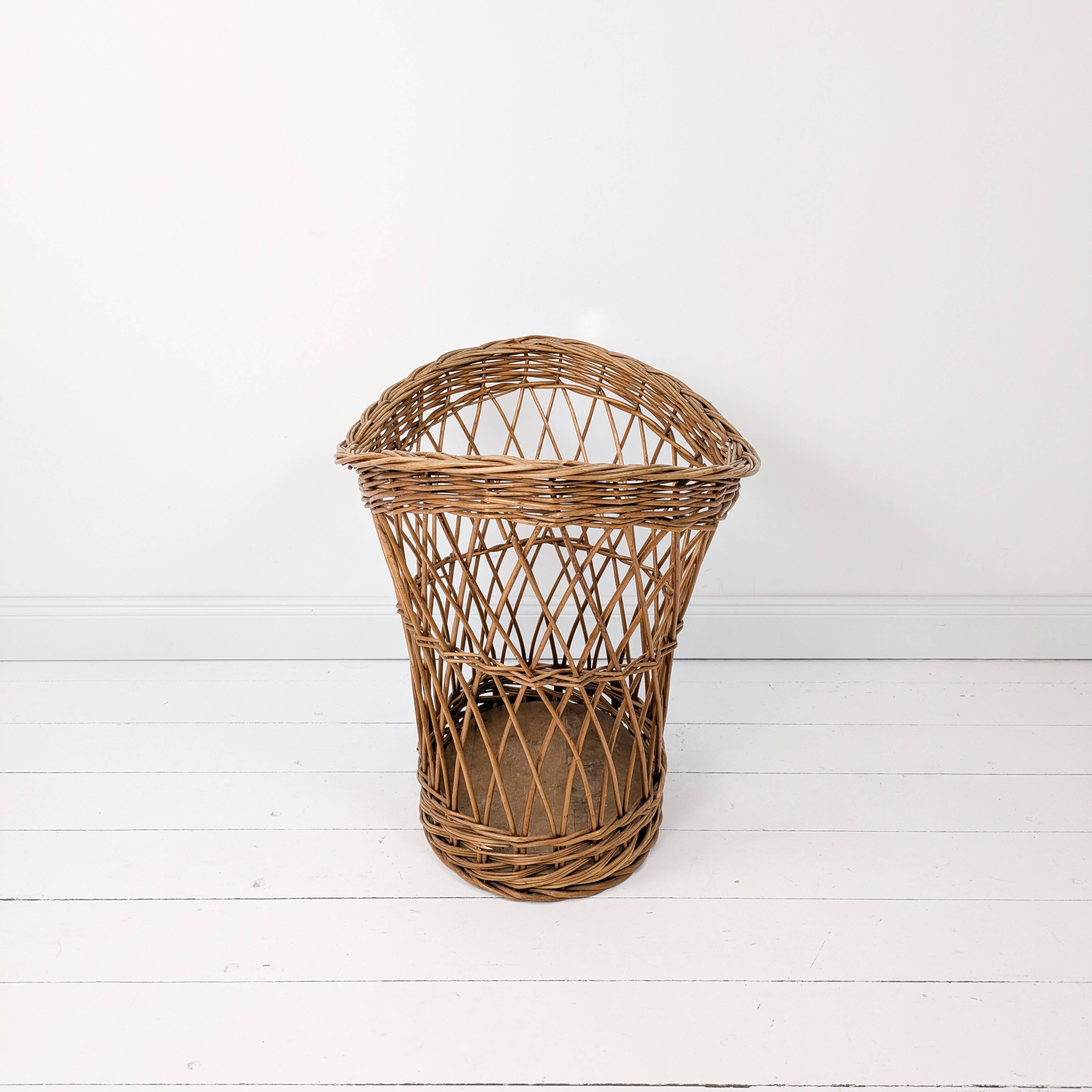 Panier Vintage Panier en osier Panier à linge Panier de rangement Mid Centu